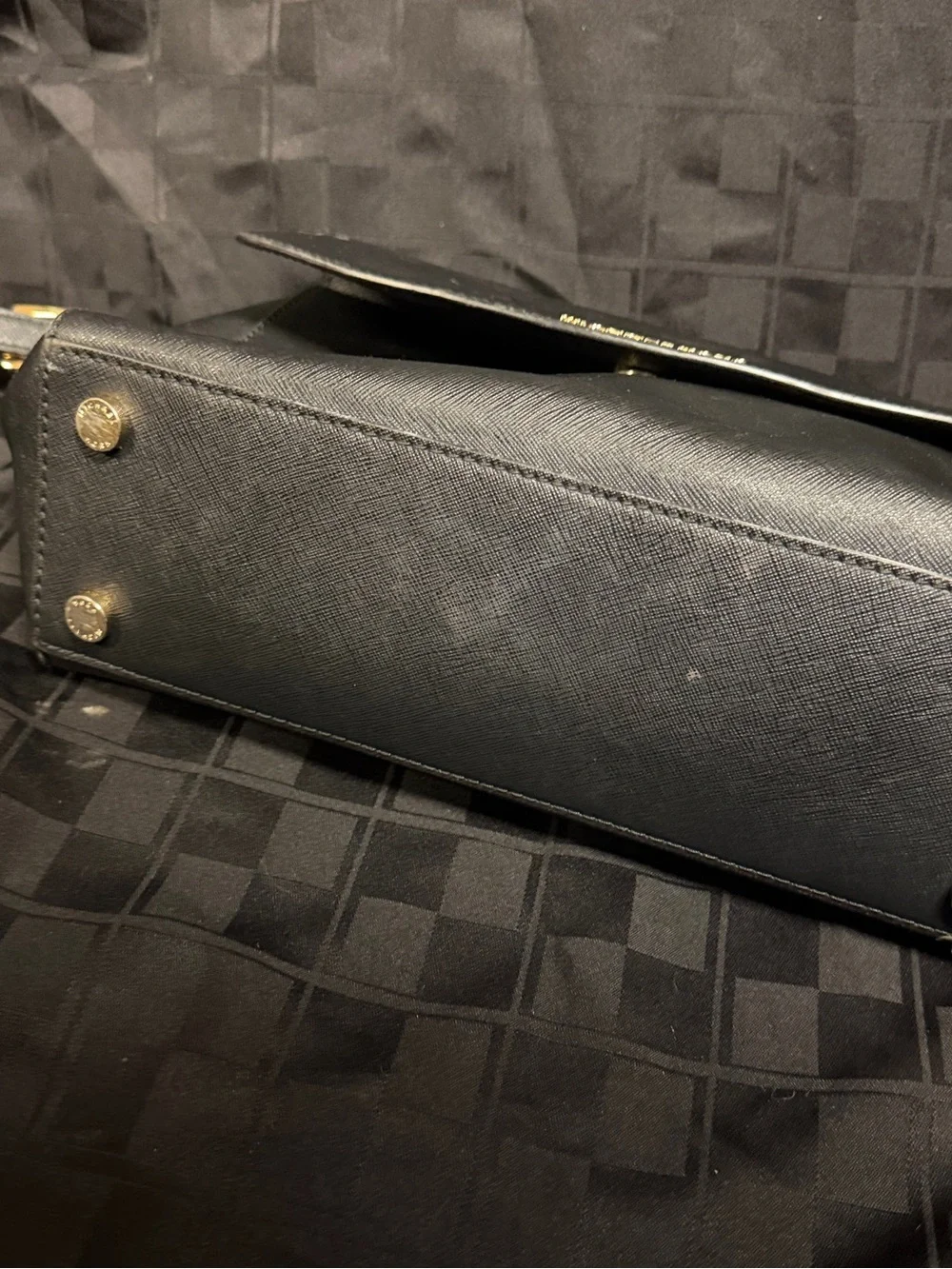 Michael Kors Black Saffiano Satchel with Gold Hardware